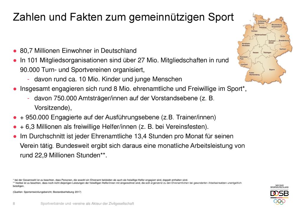 Sportverb Nde Und Vereine Als Akteure Der Zivilgesellschaft Ppt